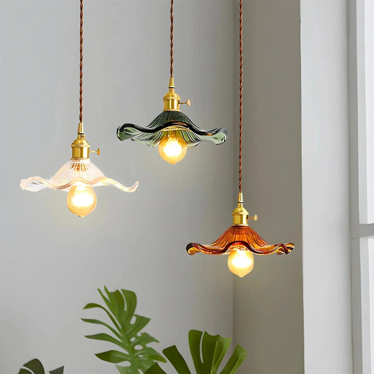 flairel Nordic Japanese Glass Chandelier for Living Room