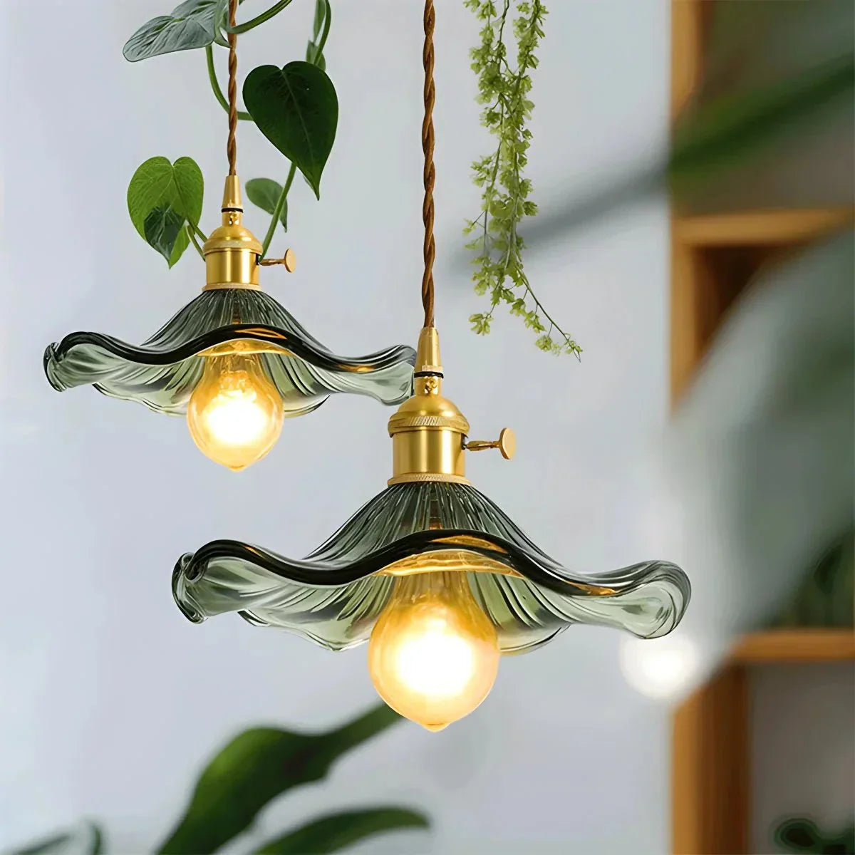 flairel Nordic Japanese Glass Chandelier for Living Room