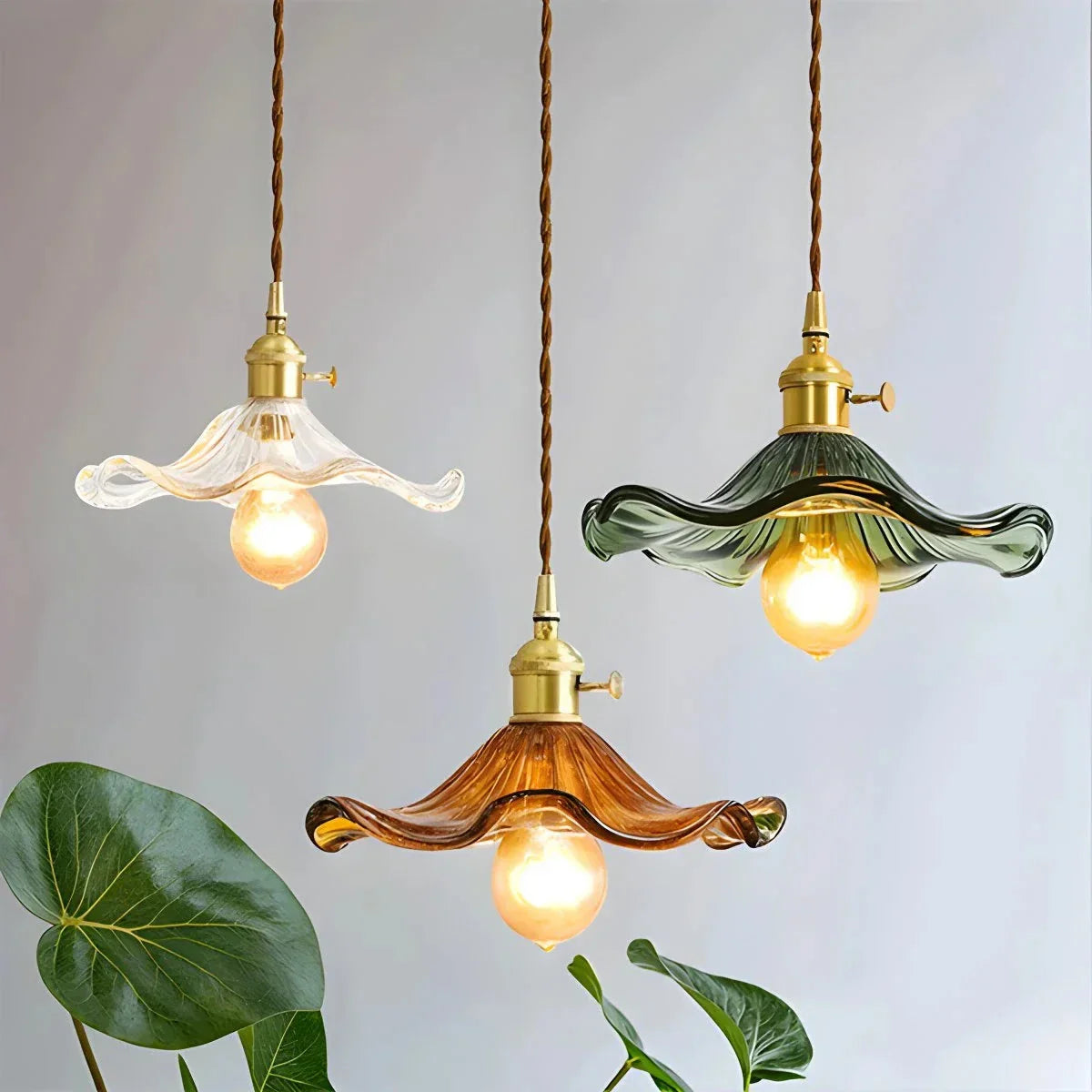 flairel Nordic Japanese Glass Chandelier for Living Room