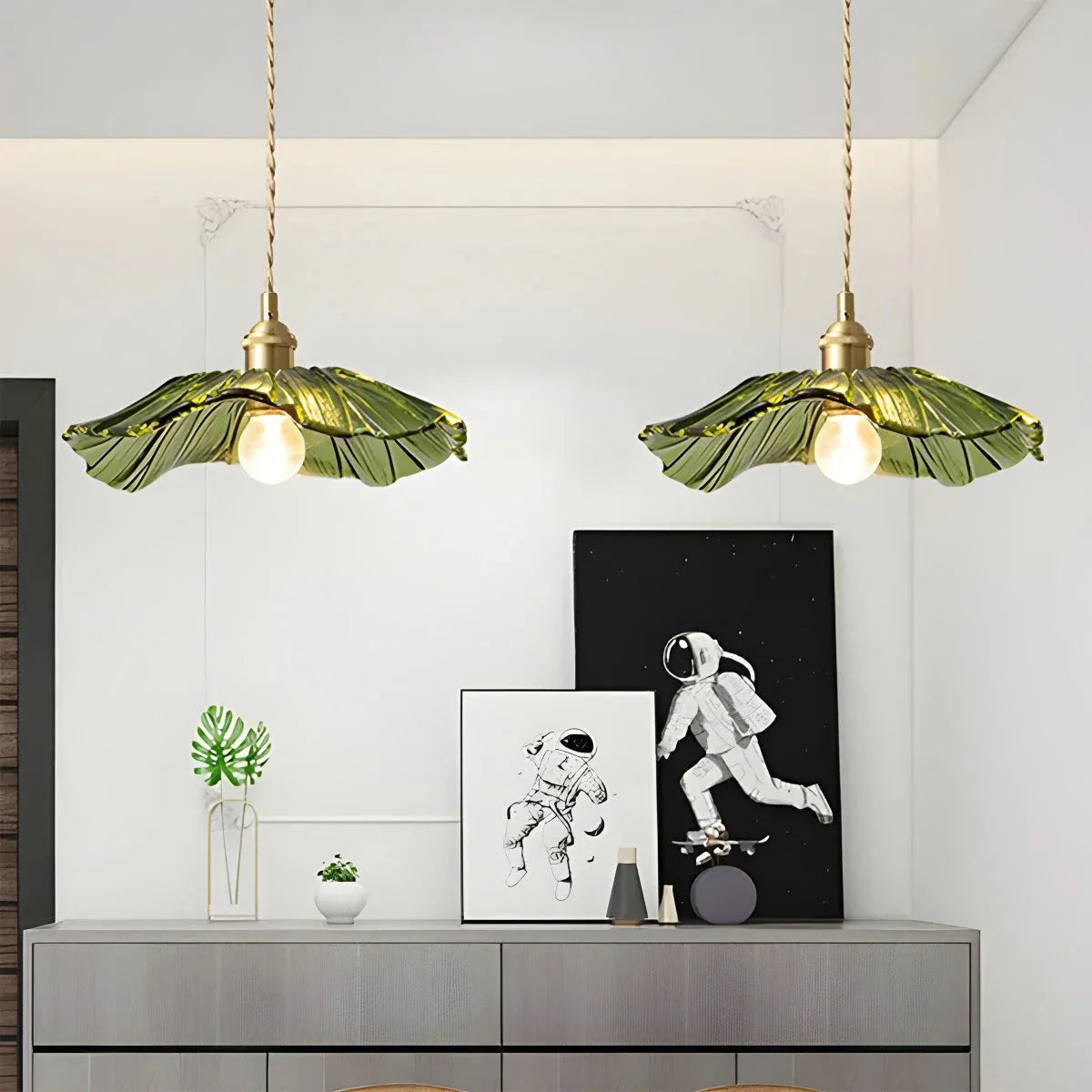 flairel Nordic Japanese Glass Chandelier for Living Room