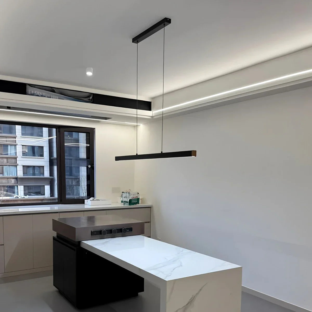 flairel Nordic LED Linear Pendant Light for Kitchen Island