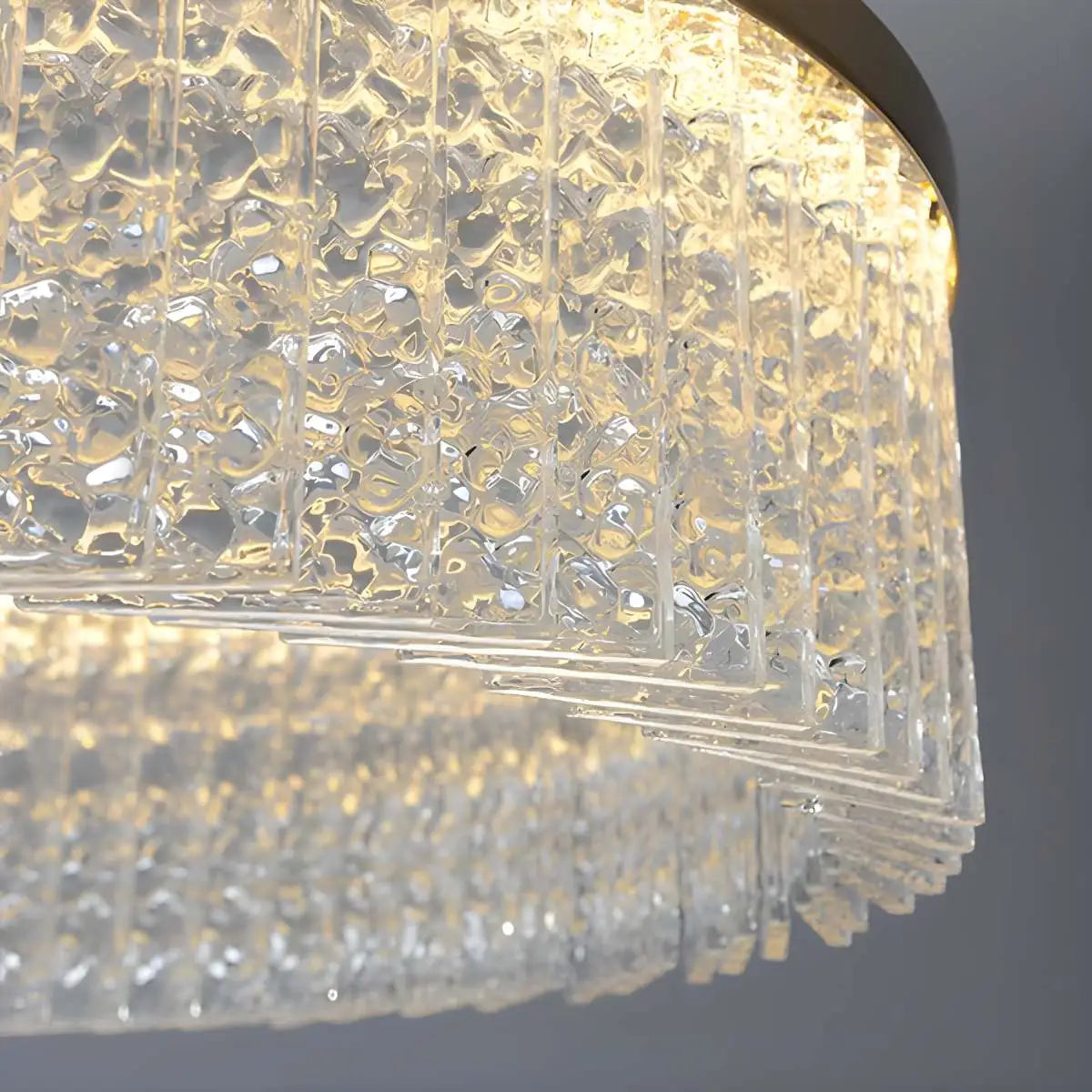flairel Round Halo Crystal Chandelier for Living Room