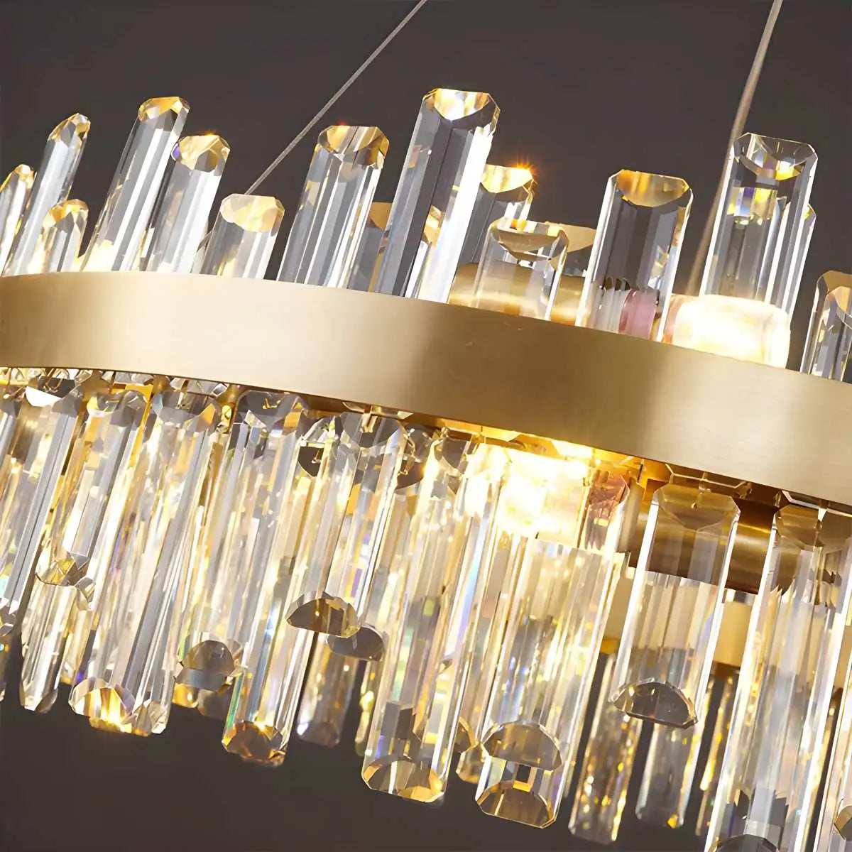 flairel Round Oval Crystal Chandelier