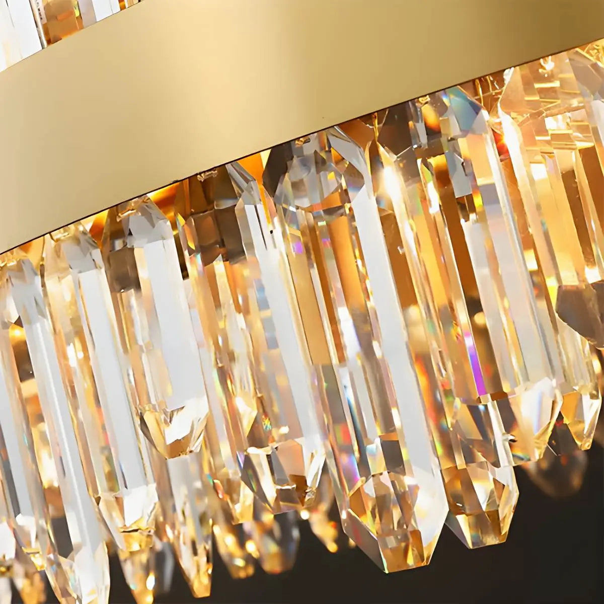 flairel Round Oval Crystal Chandelier