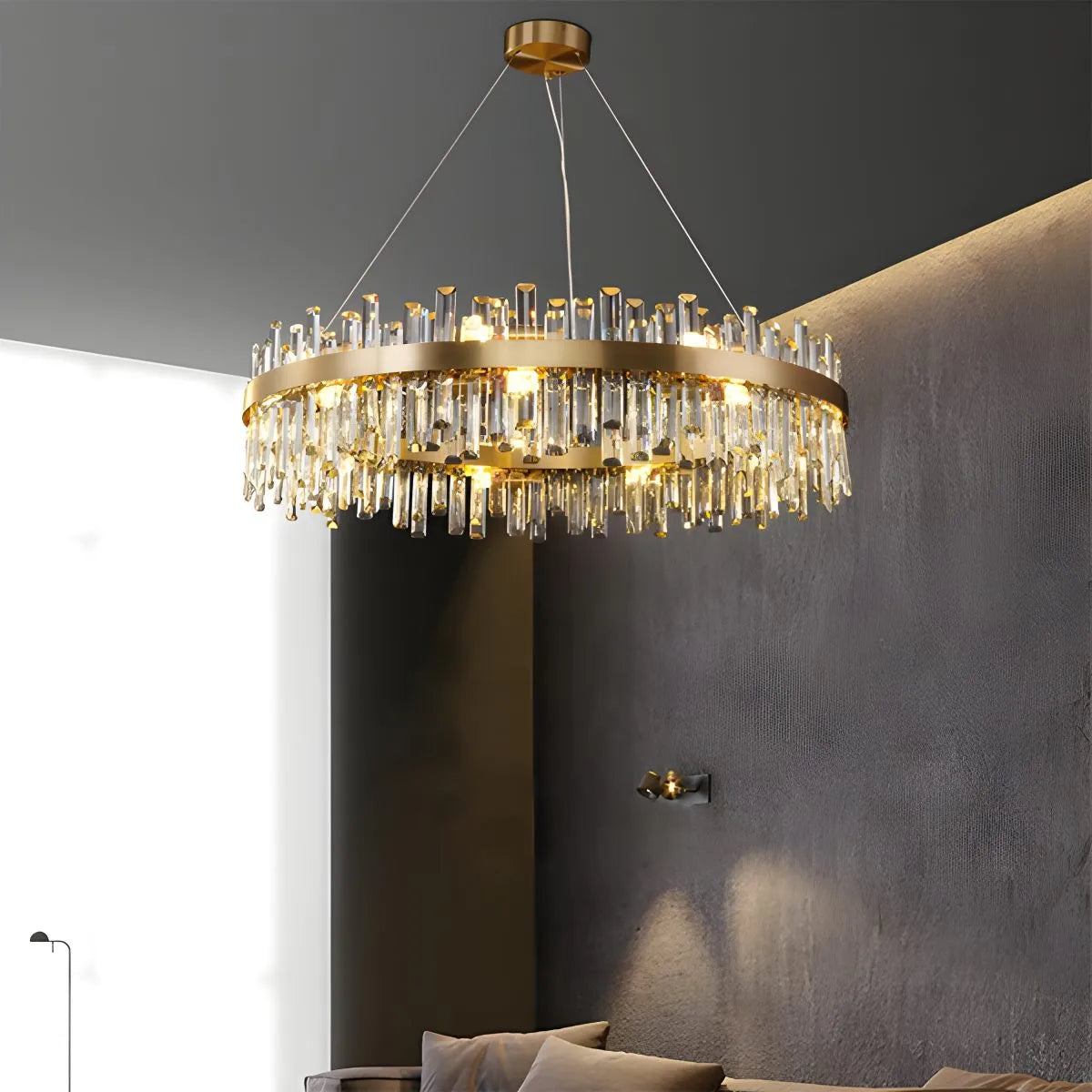 flairel Round Oval Crystal Chandelier