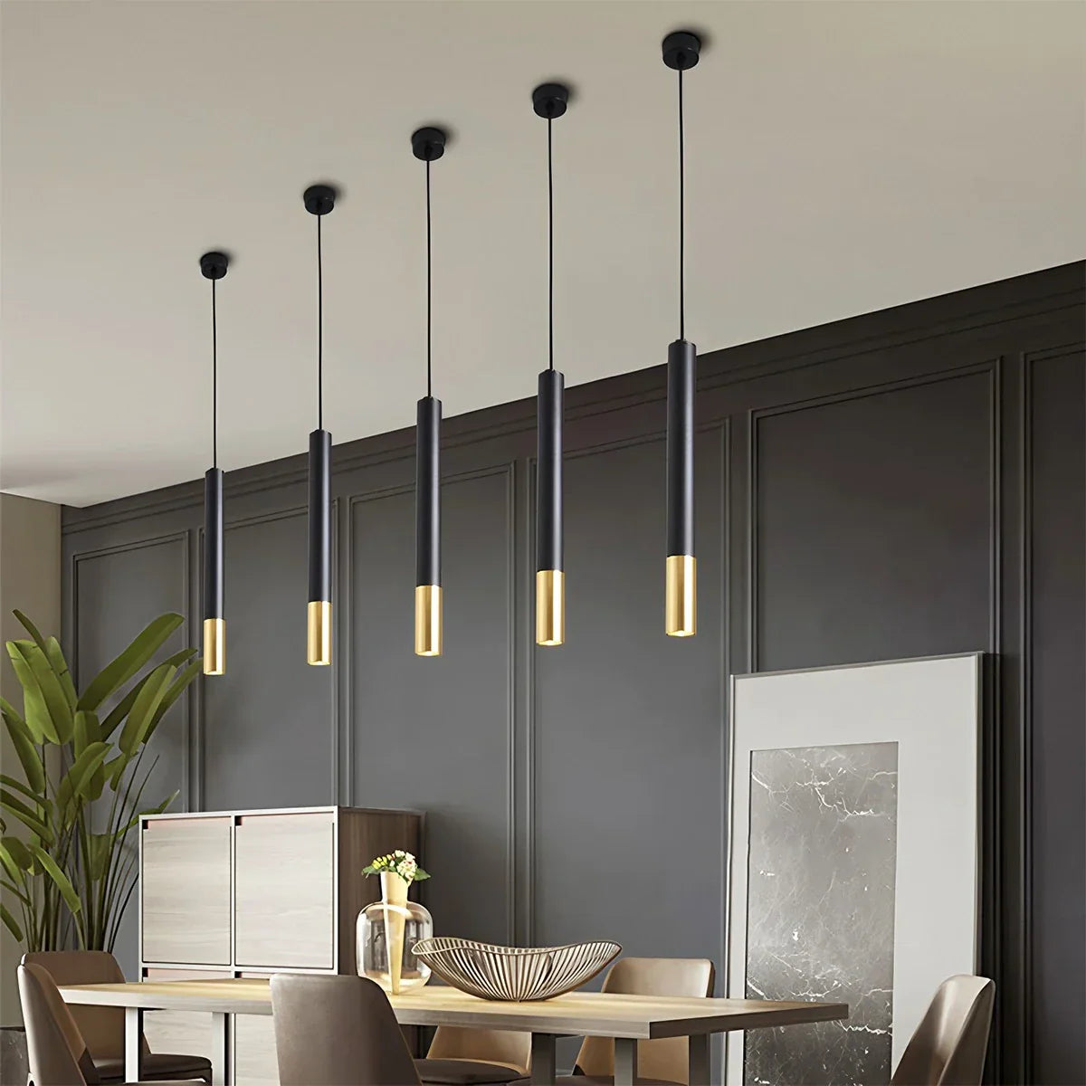 flairel Stark Long Tube Pendant Light for Bedroom