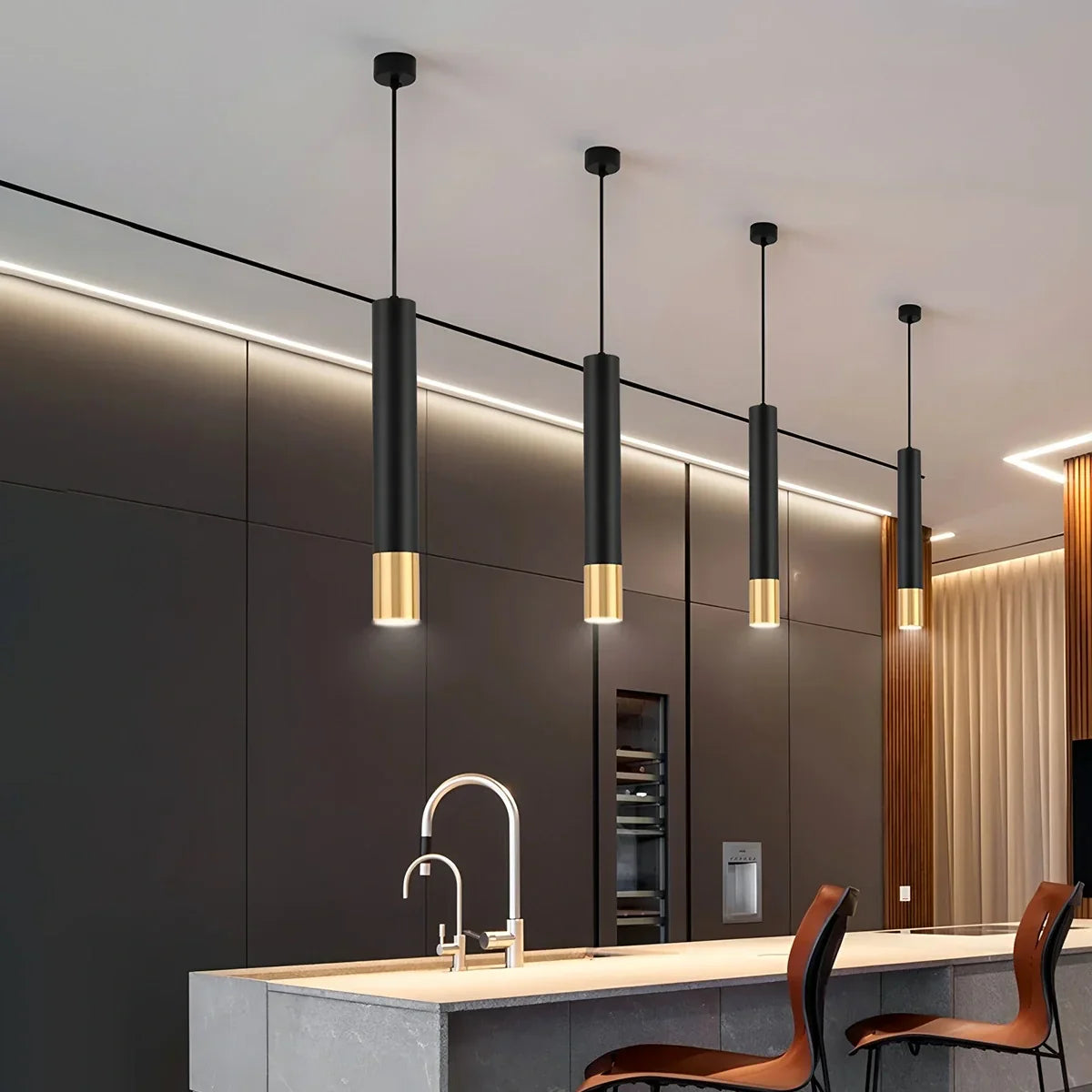 flairel Stark Long Tube Pendant Light for Bedroom
