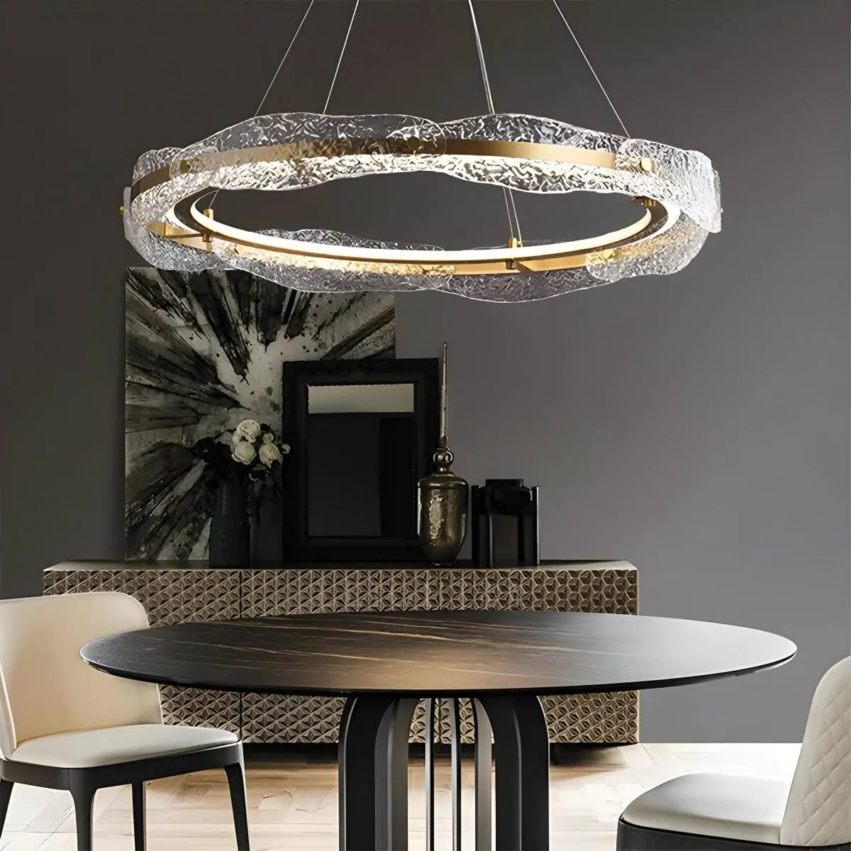 flairel Water Pattern Glass Chandelier for Living Room