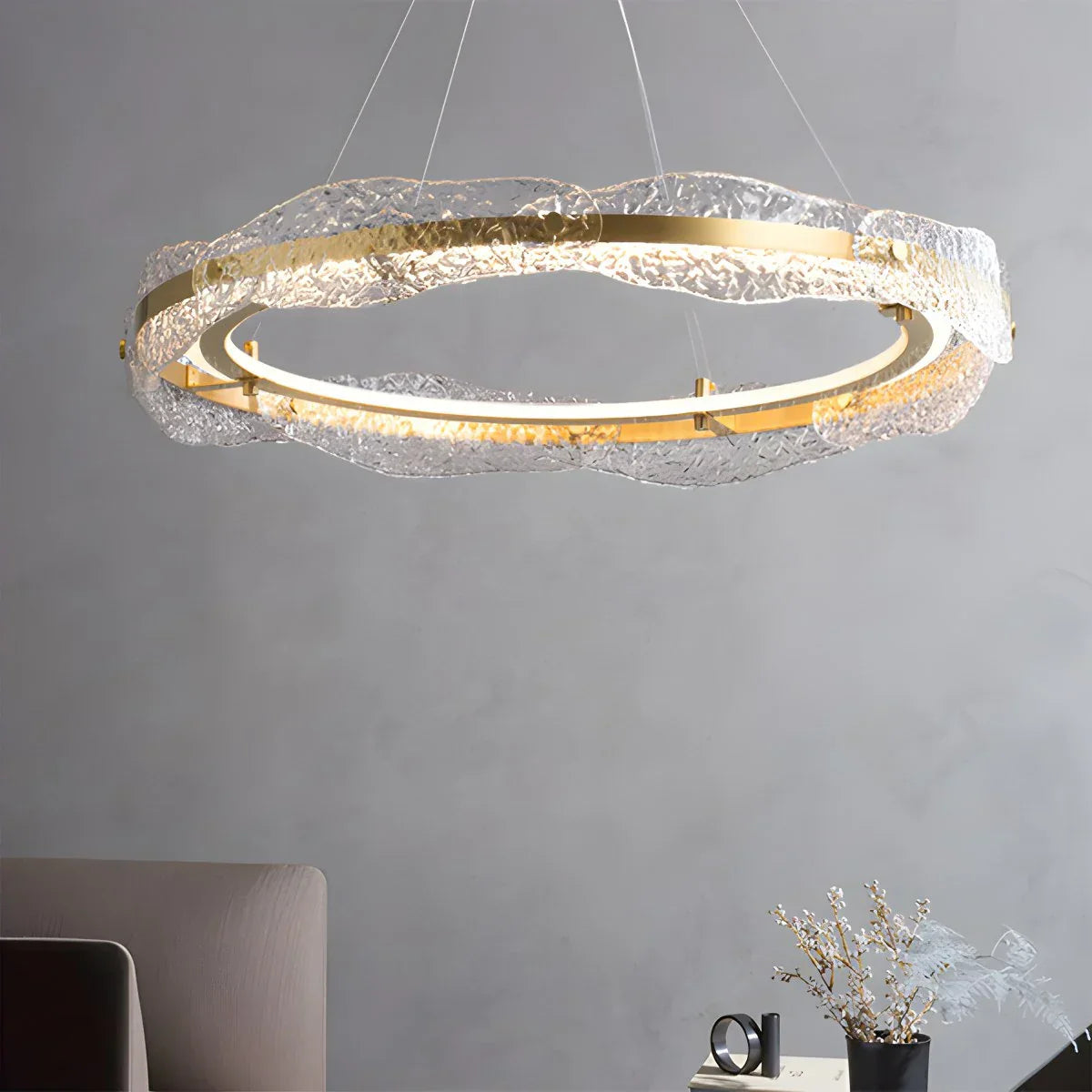 flairel Water Pattern Glass Chandelier for Living Room