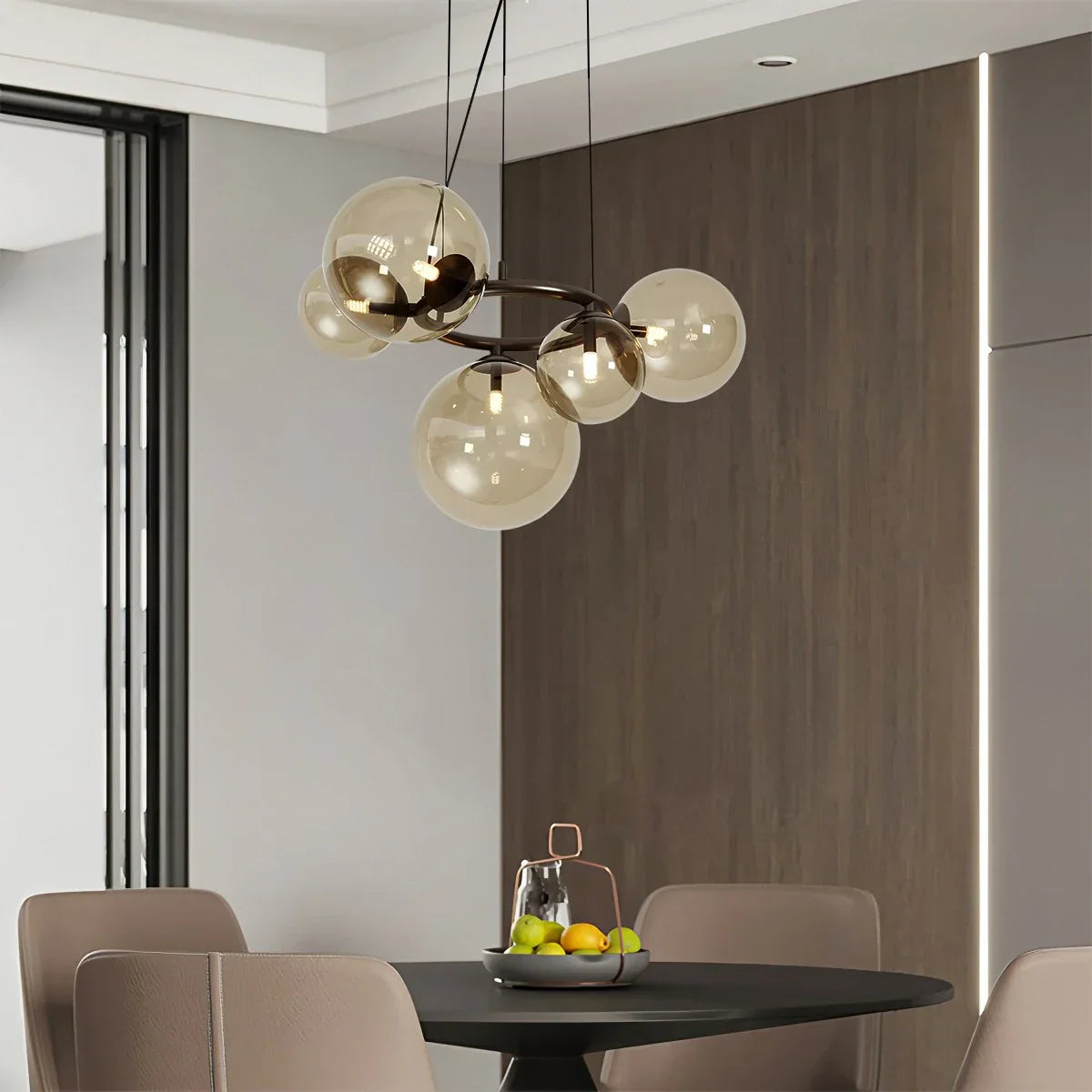 flairel Luxurious Single-Tone Glass Spheres Chandelier