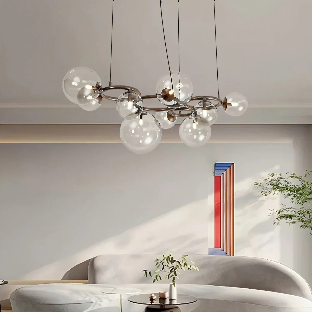 flairel Luxurious Single-Tone Glass Spheres Chandelier