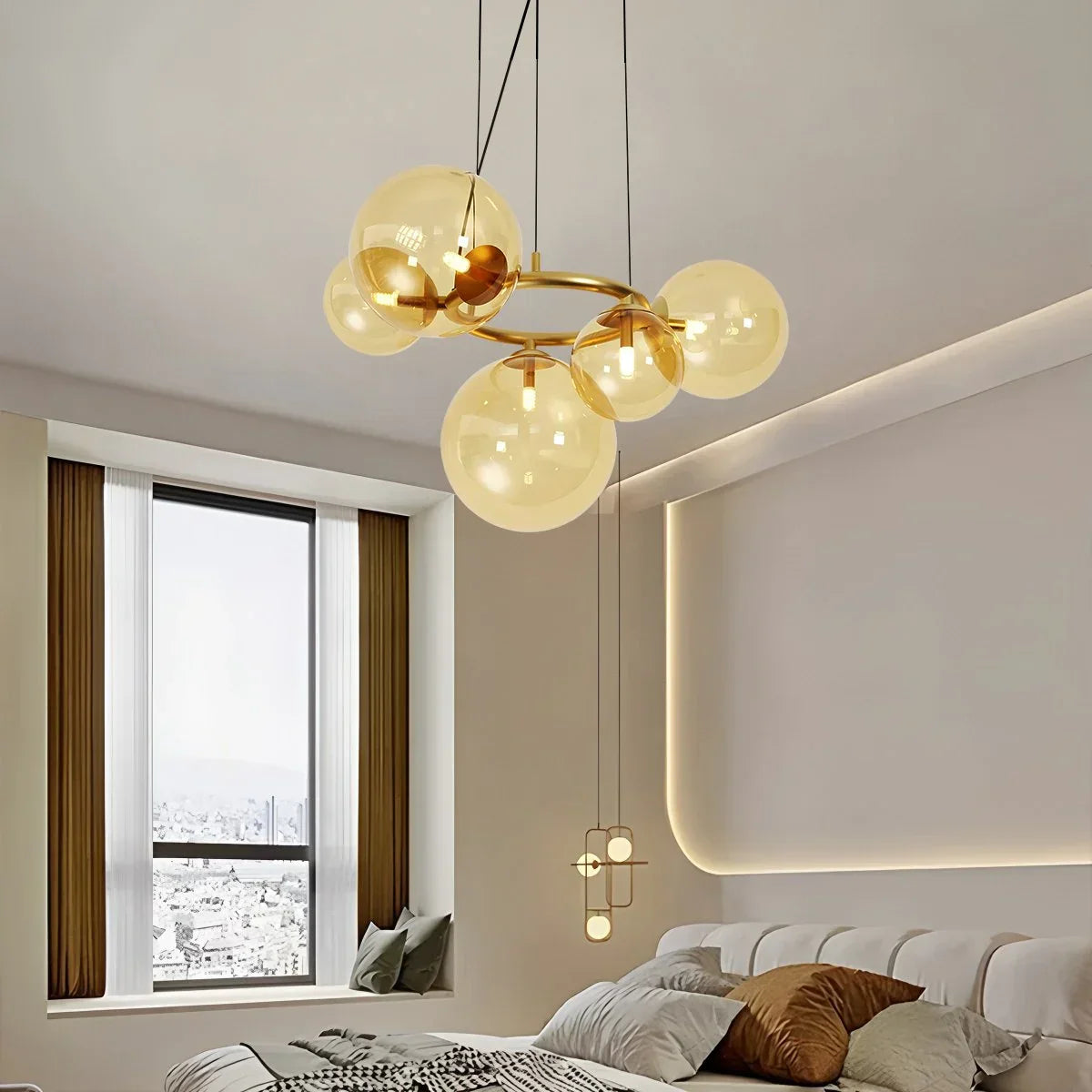 flairel Luxurious Single-Tone Glass Spheres Chandelier