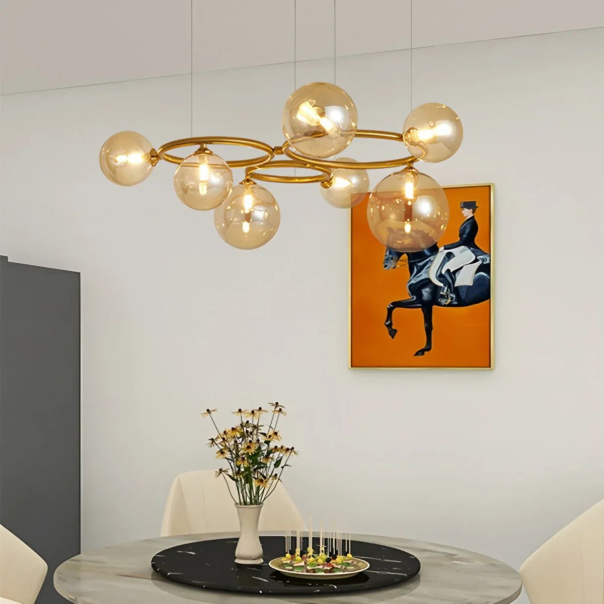 flairel Luxurious Single-Tone Glass Spheres Chandelier
