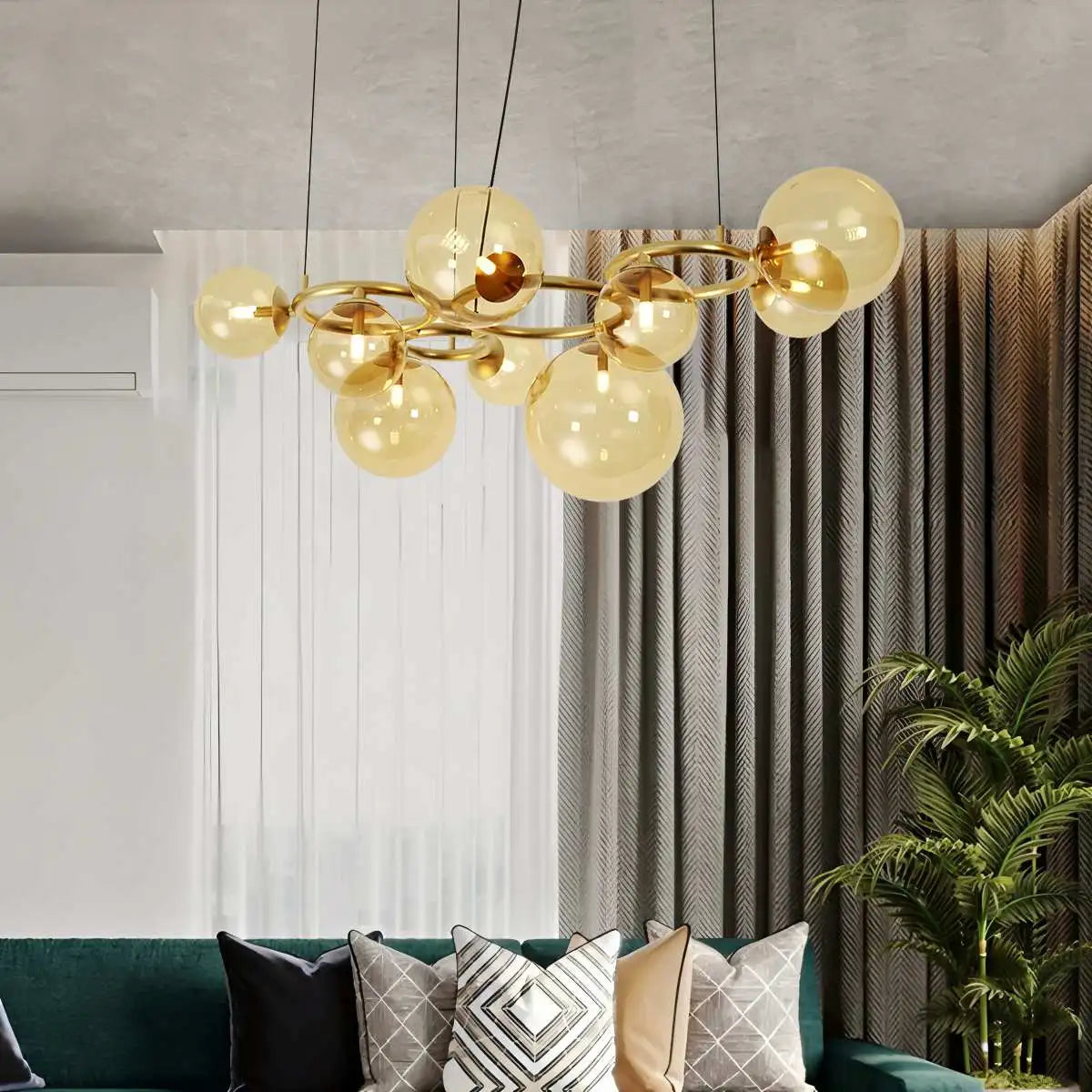 flairel Luxurious Single-Tone Glass Spheres Chandelier