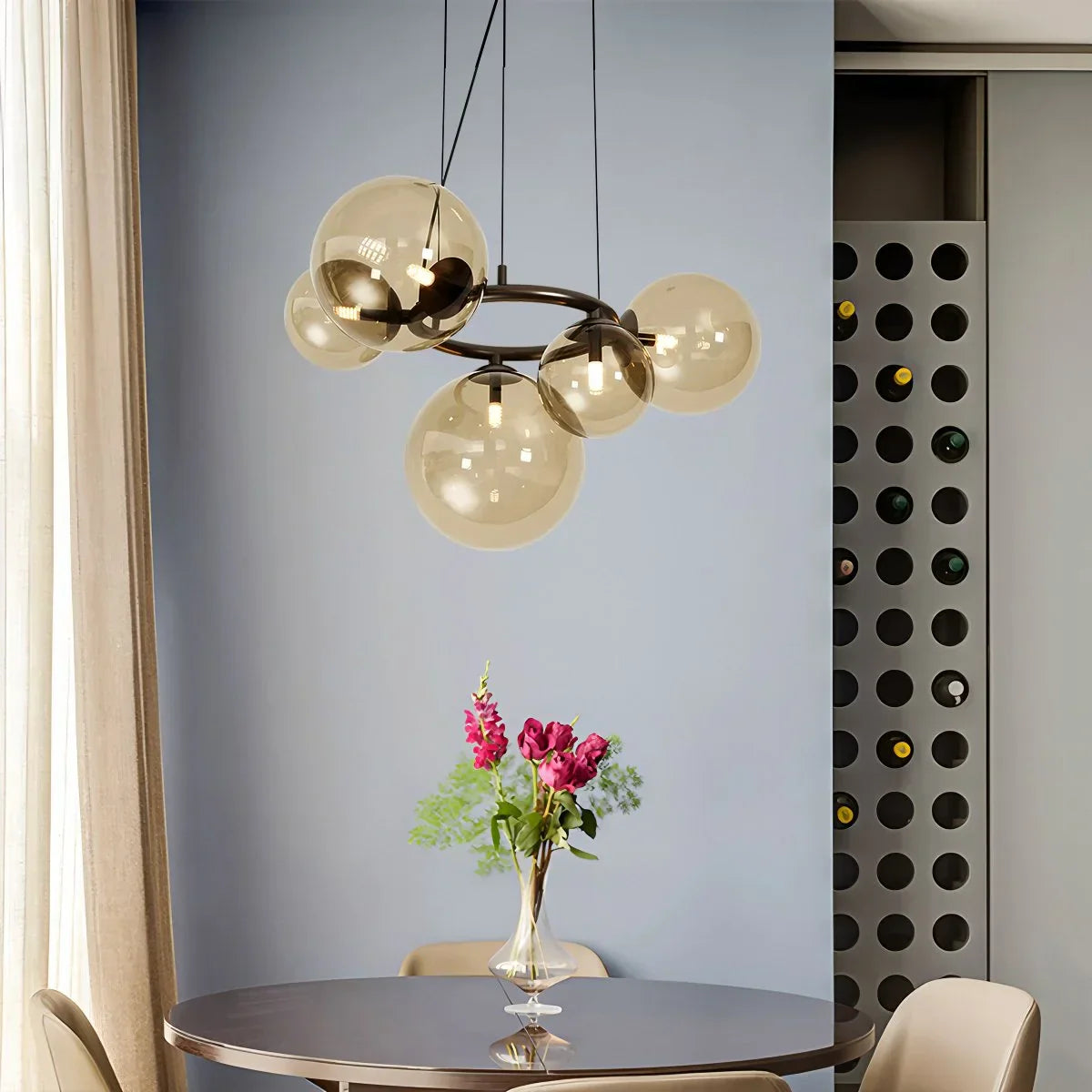 flairel Luxurious Single-Tone Glass Spheres Chandelier