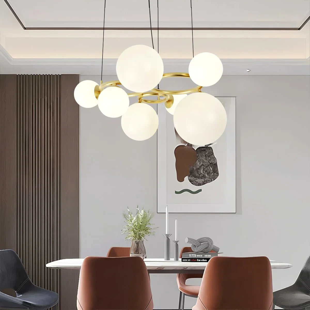 flairel Luxurious Single-Tone Glass Spheres Chandelier