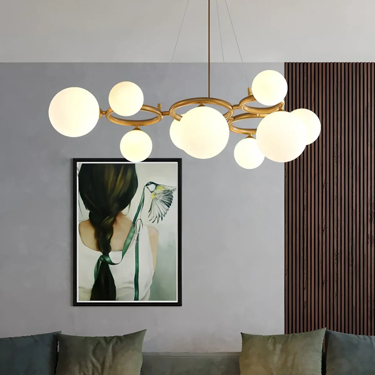 flairel Luxurious Single-Tone Glass Spheres Chandelier