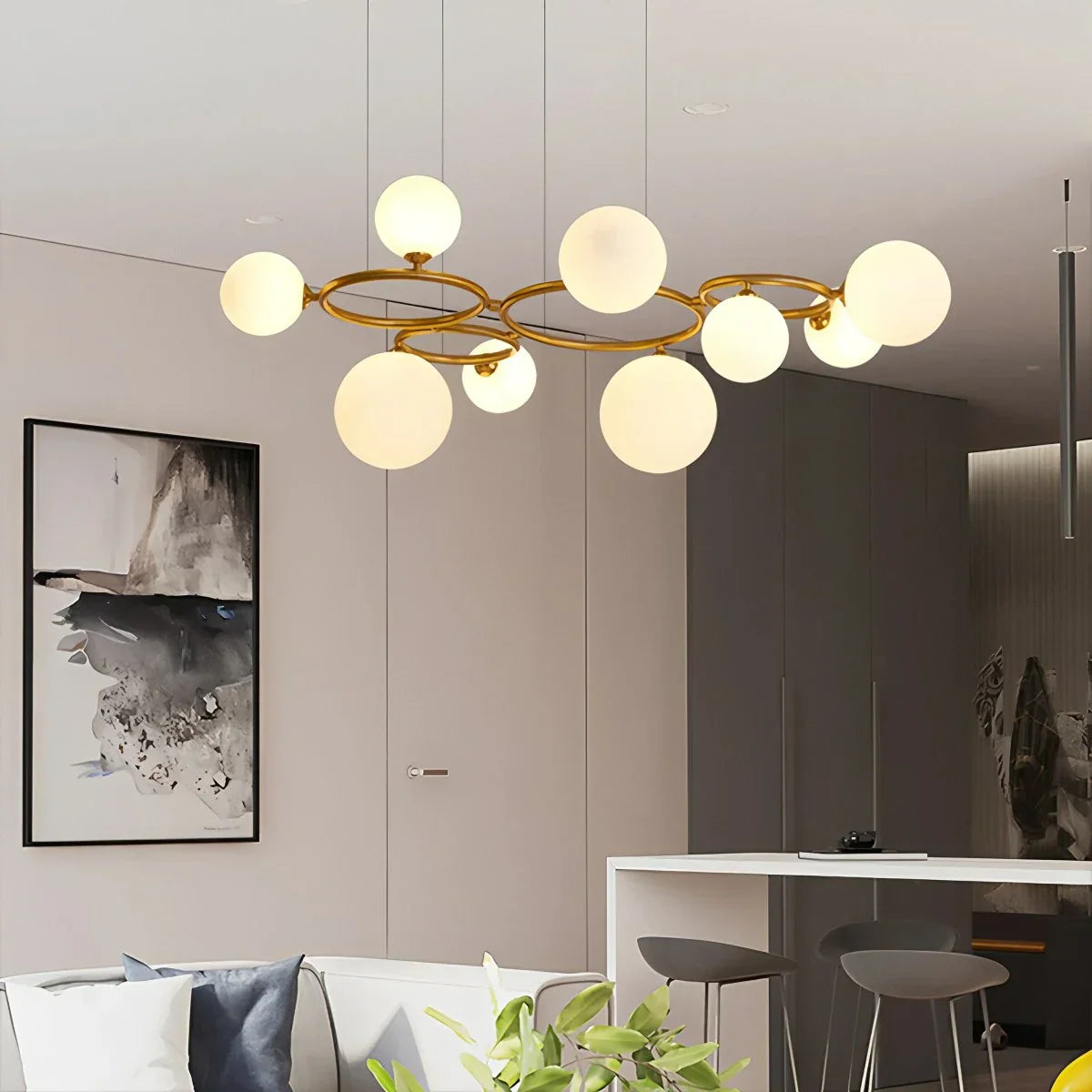 flairel Luxurious Single-Tone Glass Spheres Chandelier