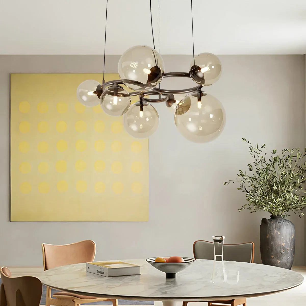 flairel Luxurious Single-Tone Glass Spheres Chandelier