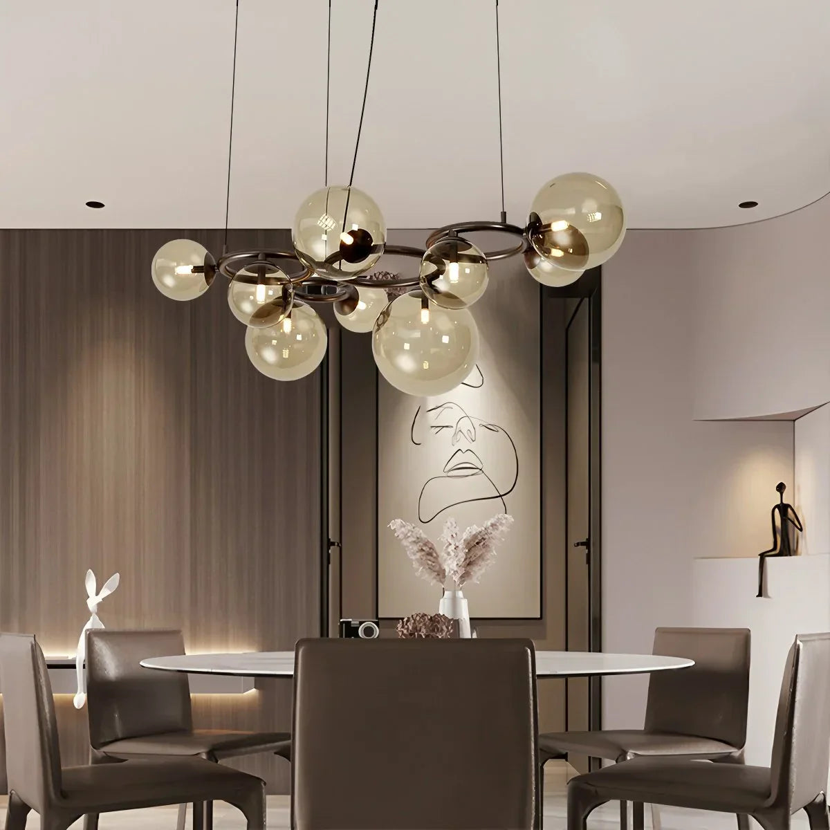 flairel Luxurious Single-Tone Glass Spheres Chandelier