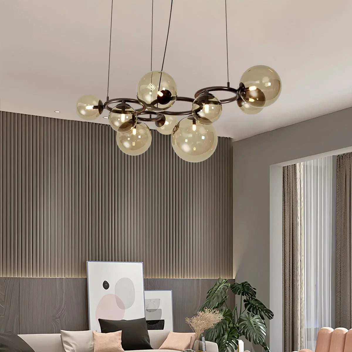 flairel Luxurious Single-Tone Glass Spheres Chandelier