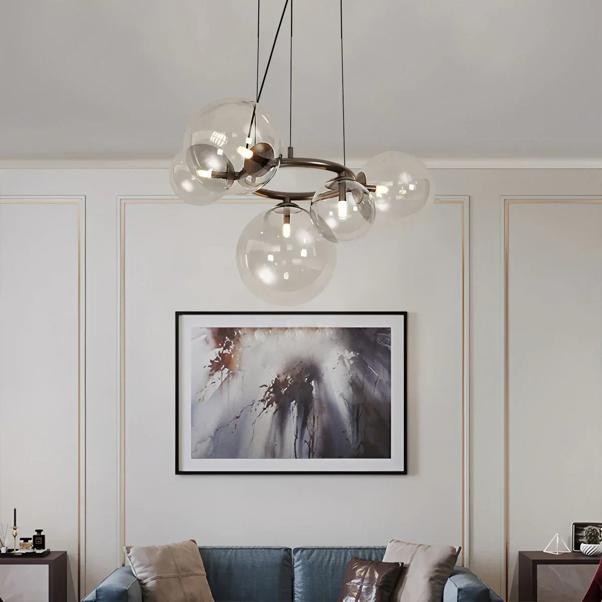 flairel Luxurious Single-Tone Glass Spheres Chandelier