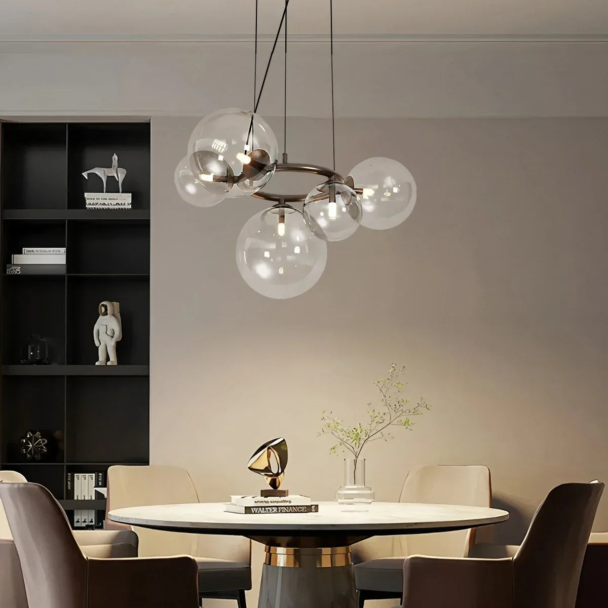 flairel Luxurious Single-Tone Glass Spheres Chandelier