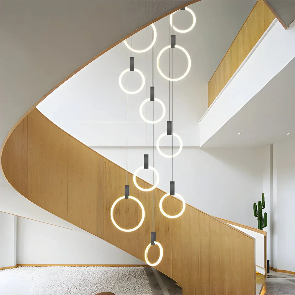 flairel Modern Large Staircase Hanging Chandelier
