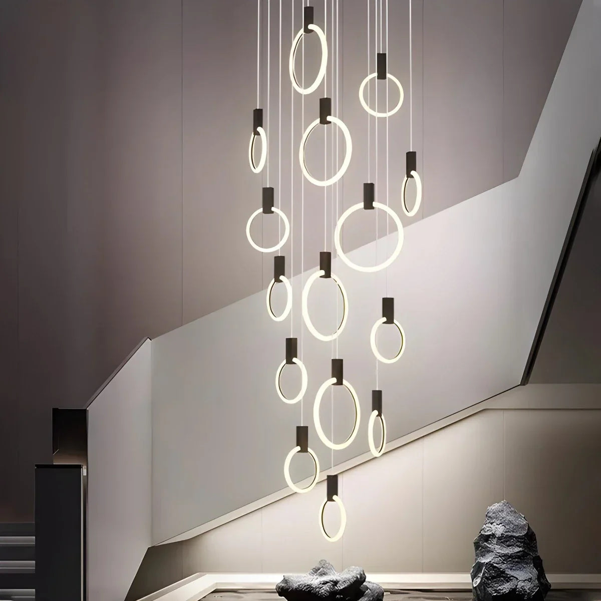 flairel Modern Large Staircase Hanging Chandelier