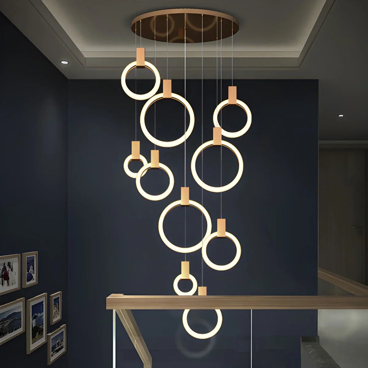 flairel Modern Large Staircase Hanging Chandelier