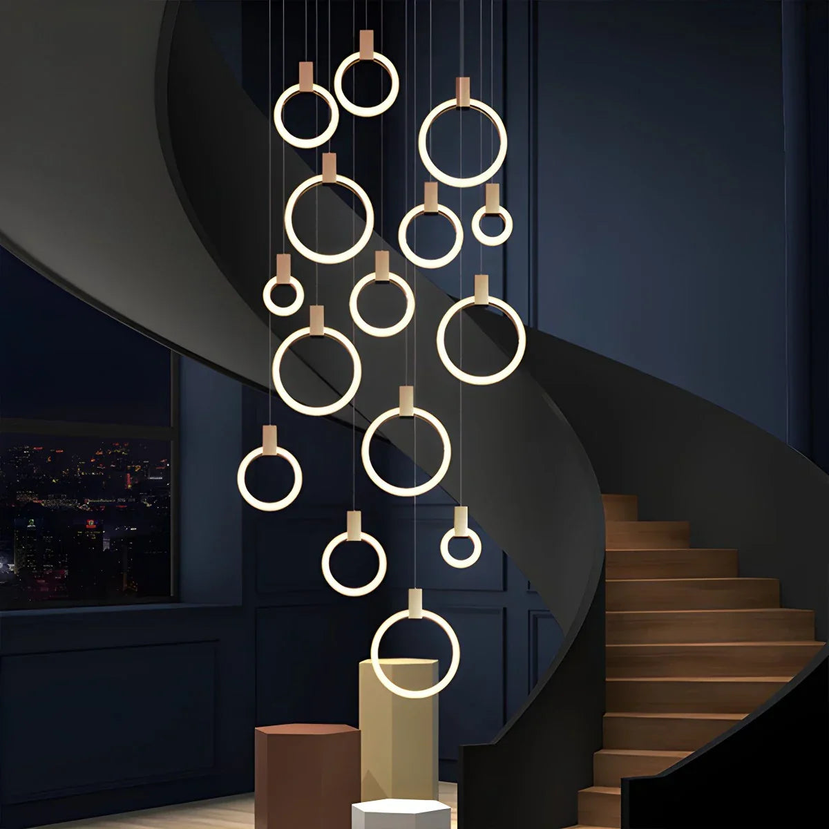 flairel Modern Large Staircase Hanging Chandelier