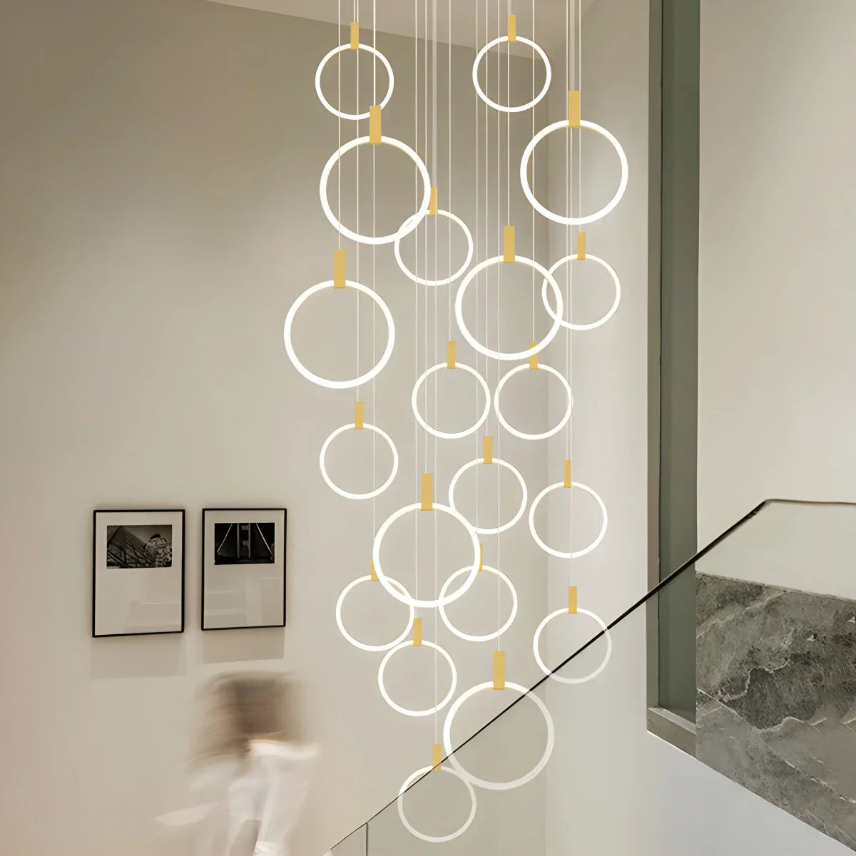 flairel Modern Large Staircase Hanging Chandelier