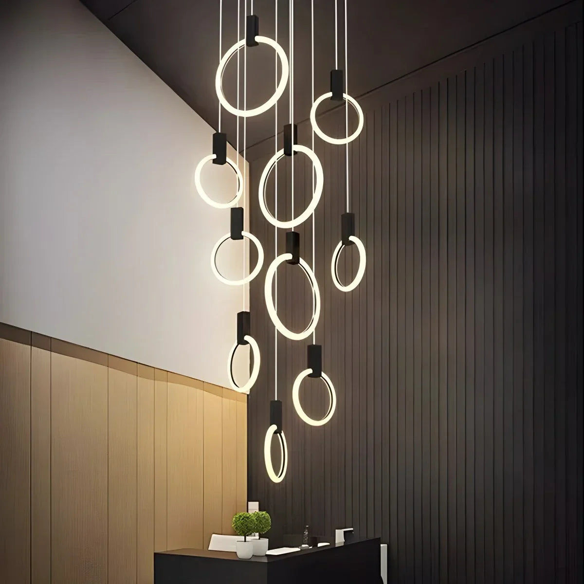 flairel Modern Large Staircase Hanging Chandelier