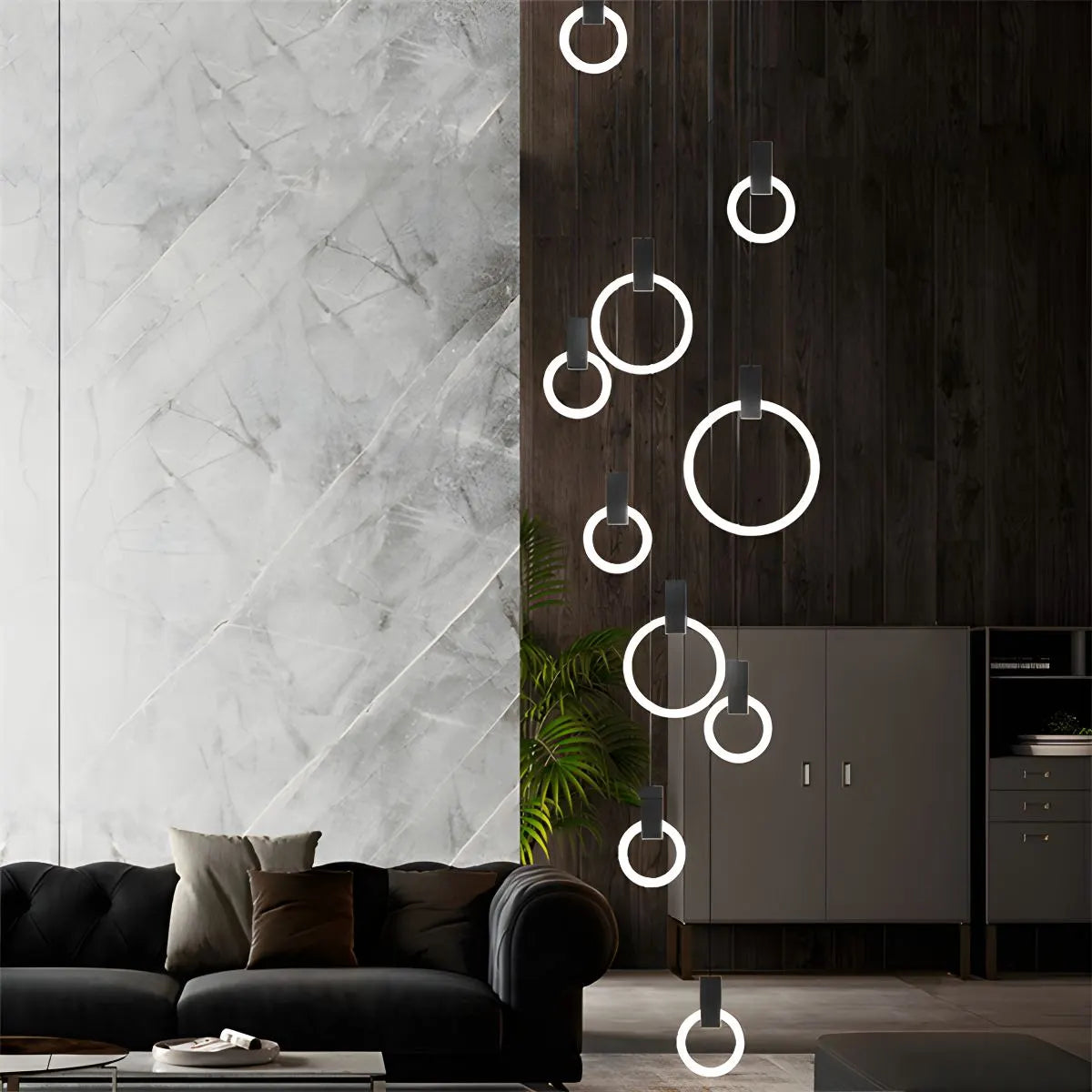 flairel Modern Large Staircase Hanging Chandelier