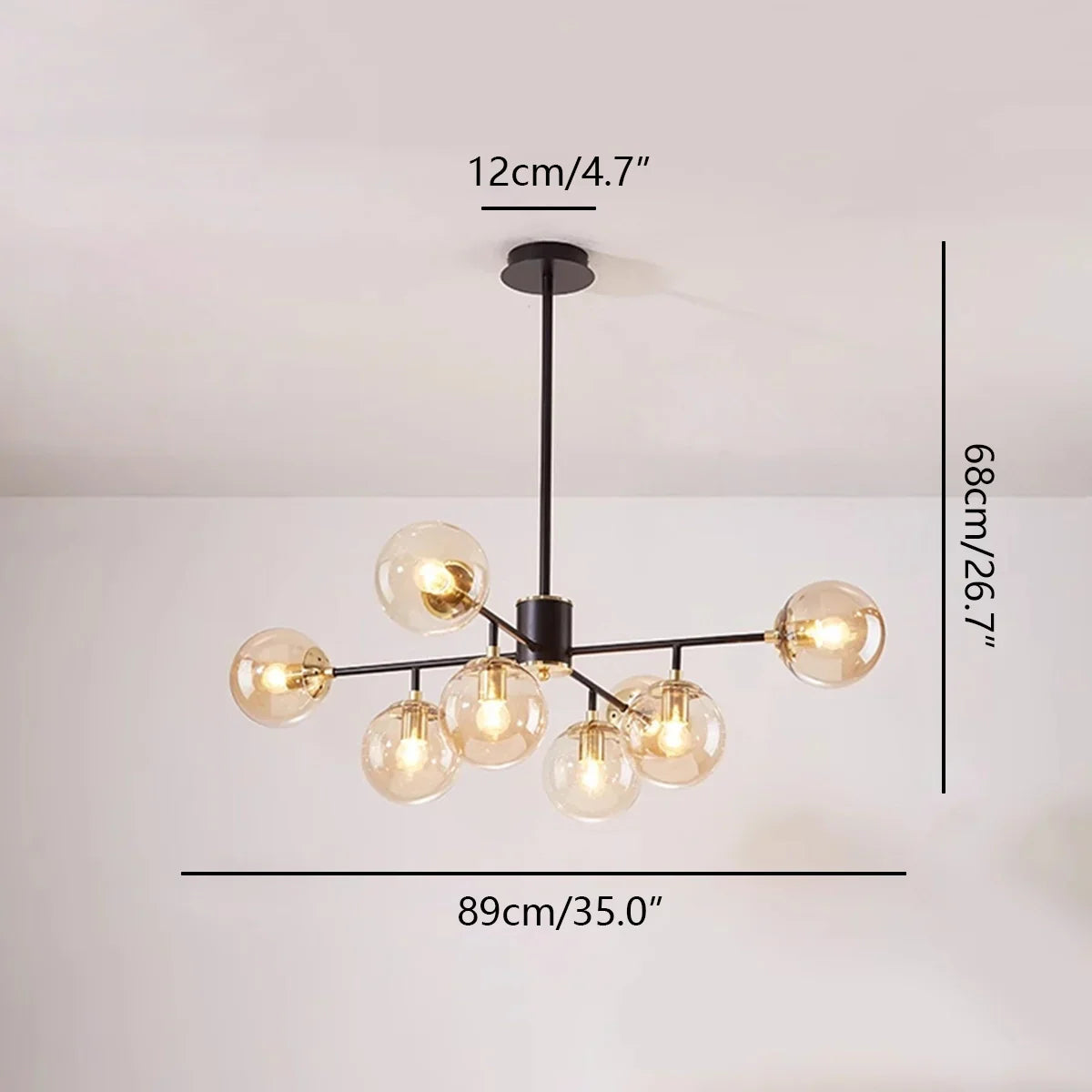 flairel Camilla Glass Chandelier for Living Room