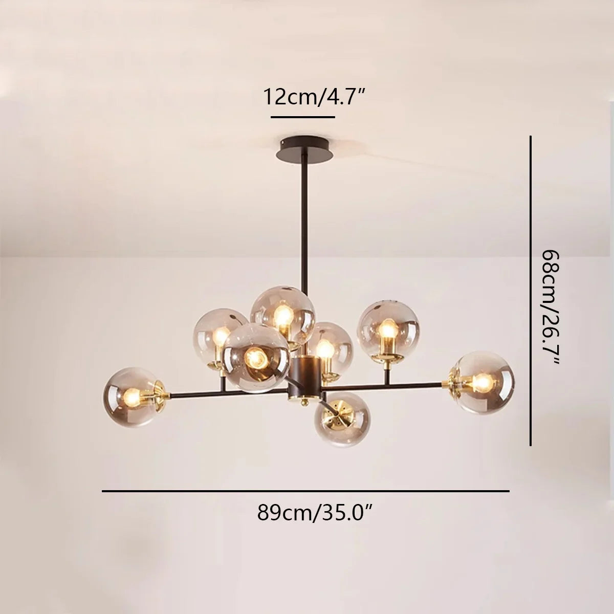 flairel Camilla Glass Chandelier for Living Room