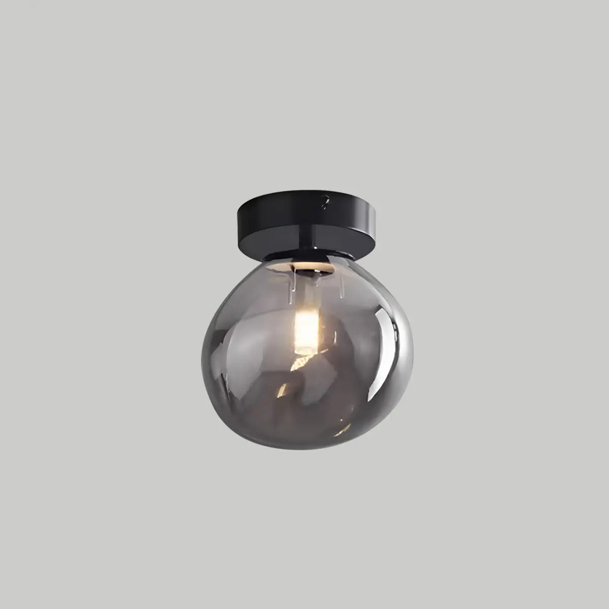 flairel Vintage Glass Semi-Flush Ceiling Light for Entryway