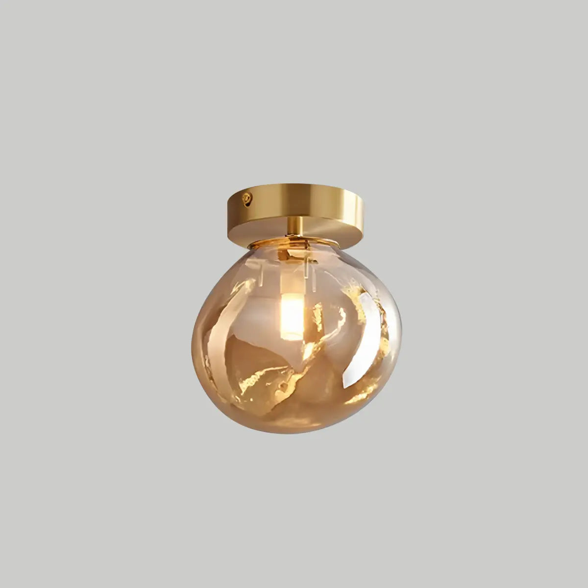 flairel Vintage Glass Semi-Flush Ceiling Light for Entryway