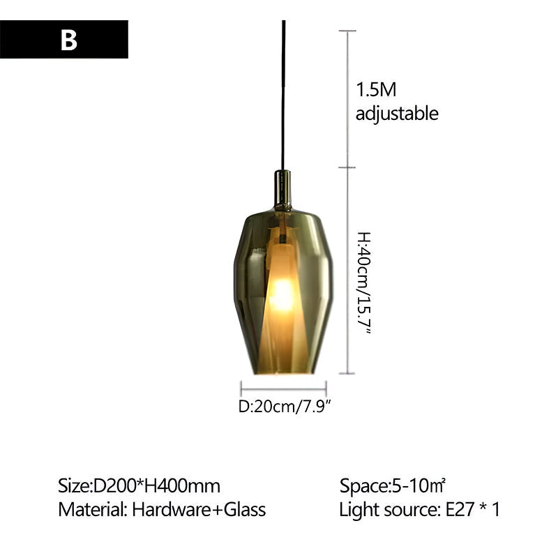 flairel Modern Minimalist LED Glass Pendant Light for Kitchen
