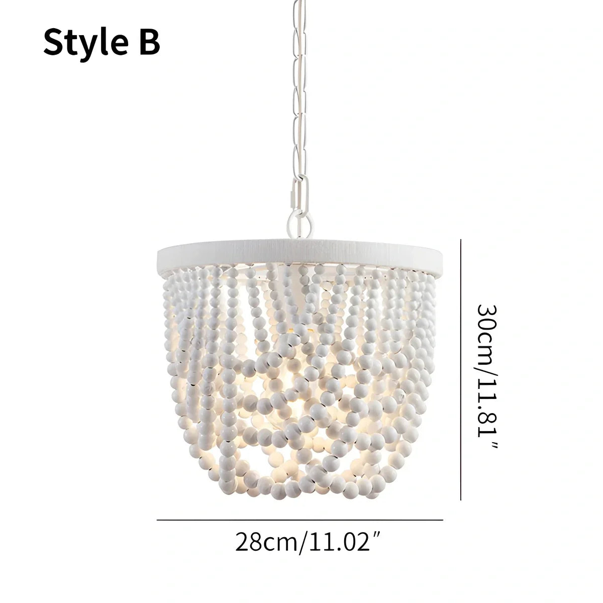 flairel Retro Wooden Bead Chandelier for Dining Room