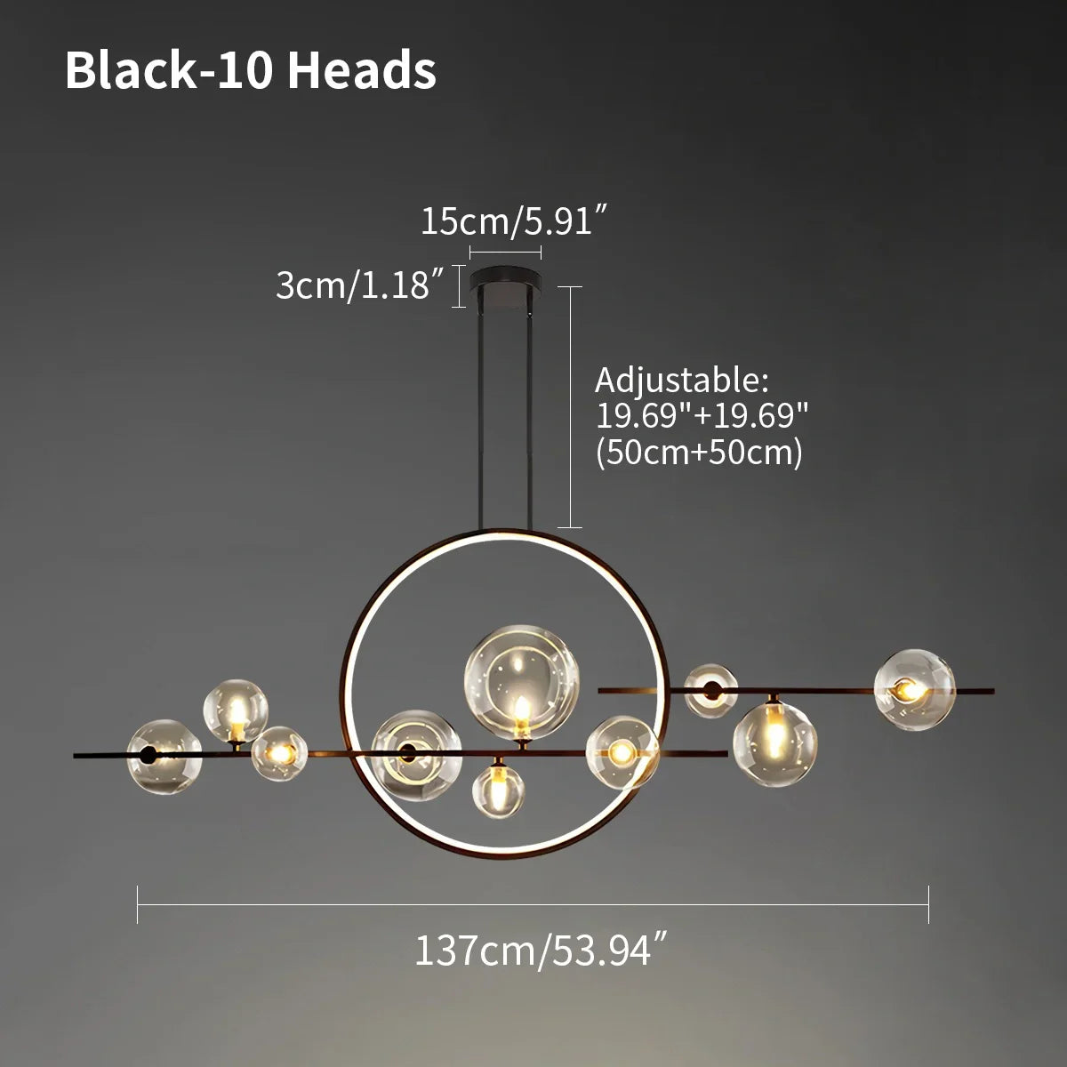 flairel Archipelago Modern Glass Ball Chandelier