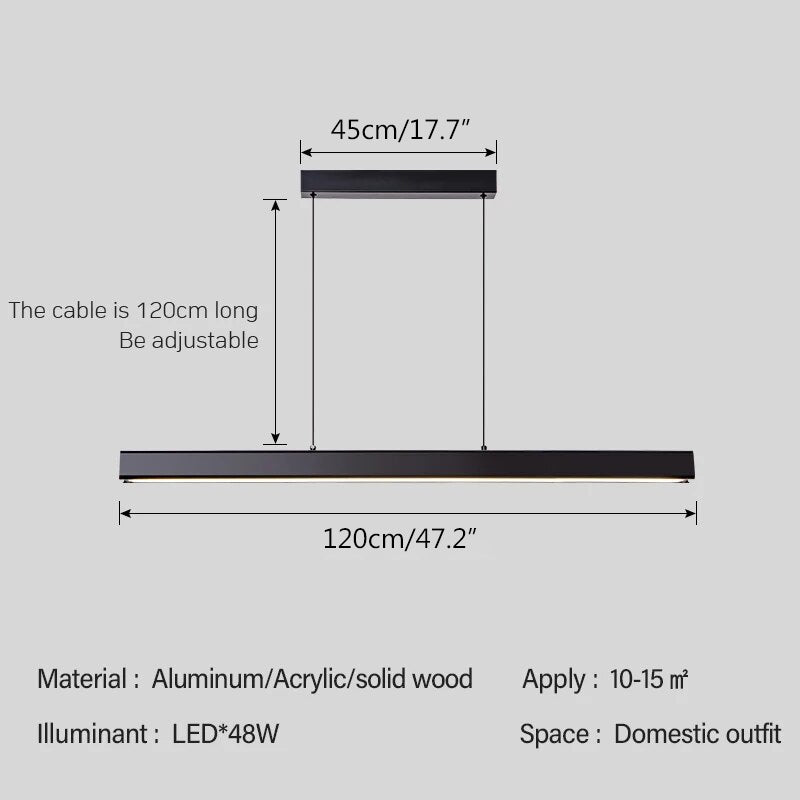 flairel Nordic LED Linear Pendant Light for Kitchen Island