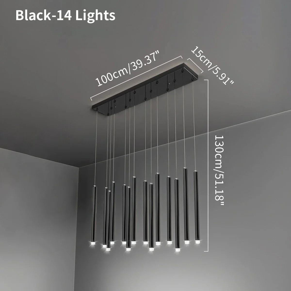 flairel Modern Luxury Large Long Cylindrical Chandelier