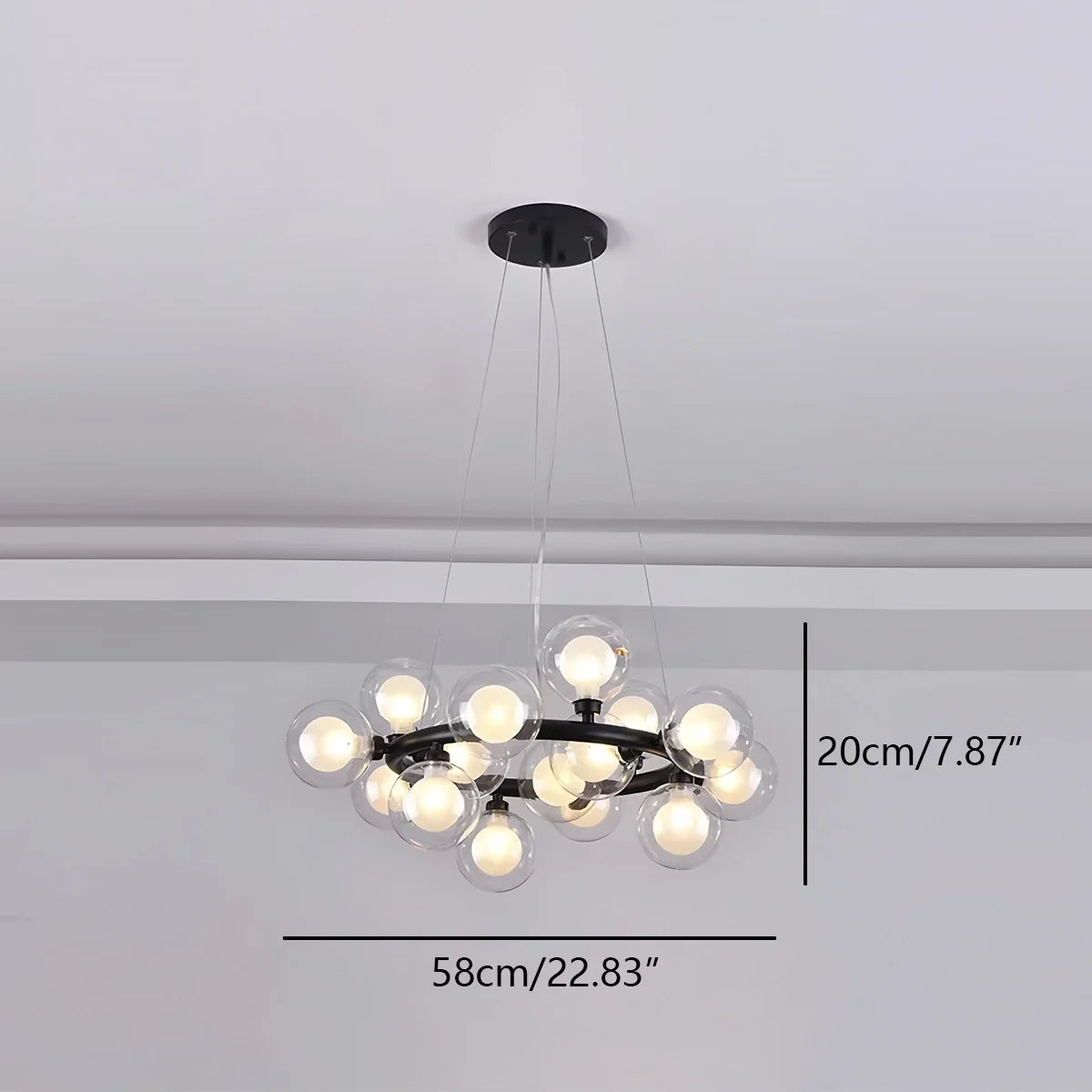 flairel Nur Bubble Glass Chandelier for Living Room