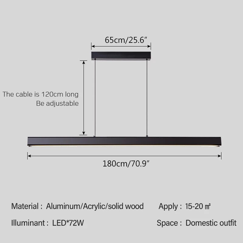 flairel Nordic LED Linear Pendant Light for Kitchen Island