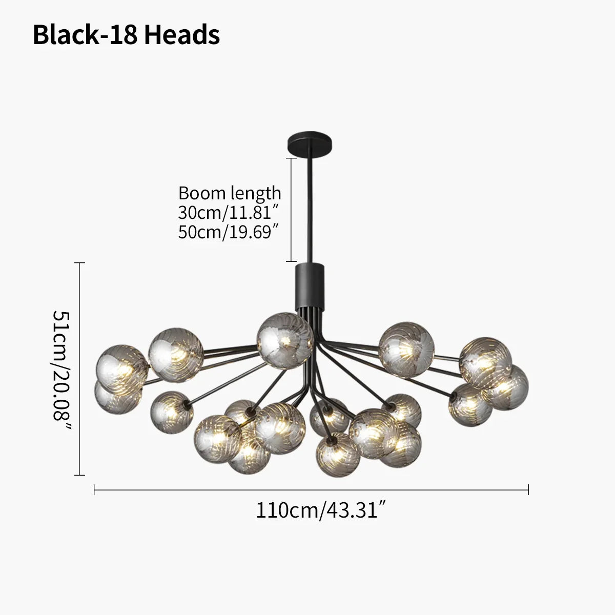 flairel All Copper Magic Bean Glass Chandelier