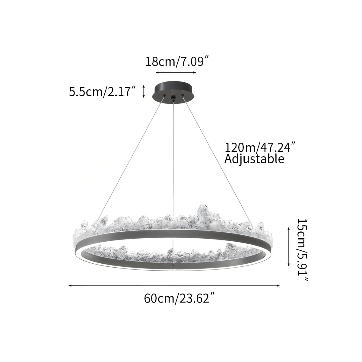 flairel Modern Light Luxury Iceberg Chandelier