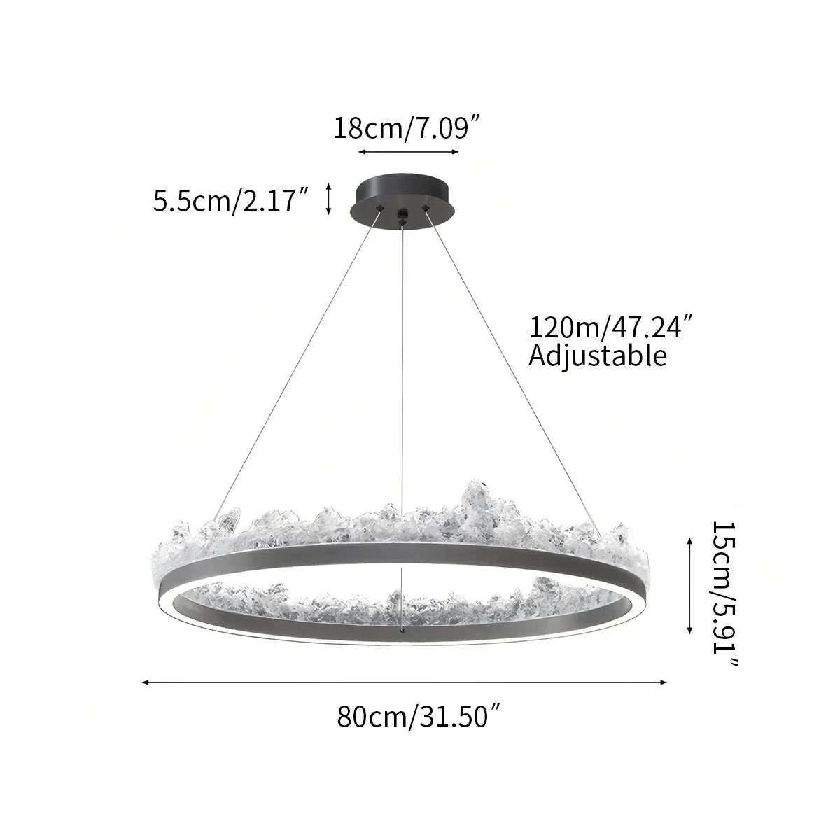 flairel Modern Light Luxury Iceberg Chandelier