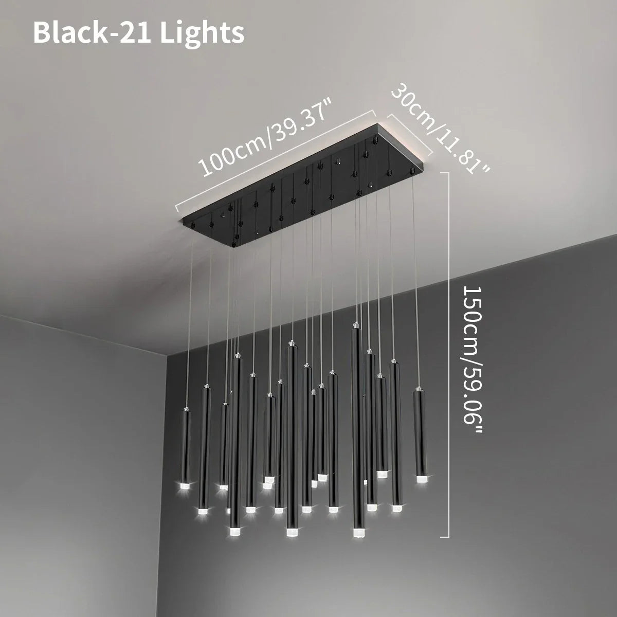 flairel Modern Luxury Large Long Cylindrical Chandelier