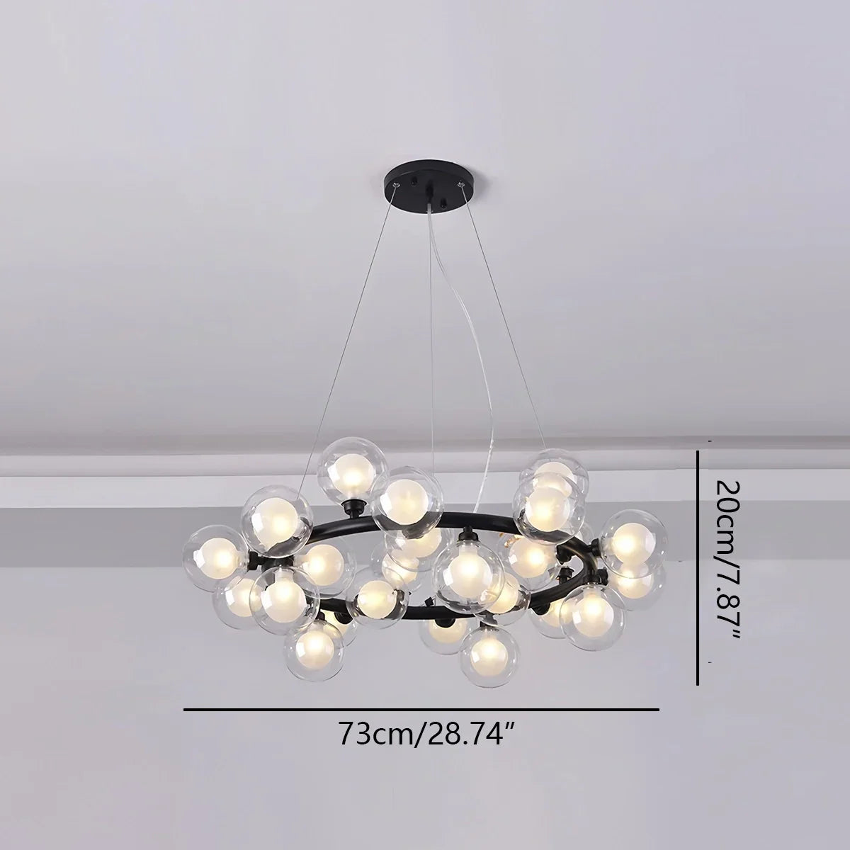 flairel Nur Bubble Glass Chandelier for Living Room